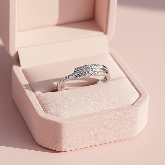 Triple Row Intertwined Band | Moissanite | 925 Sterling Silver | Prm7167 - Ring | Singapore Jewellery, Wedding Rings &amp; Gifts | Same Day Delivery | Tiara.com.sg