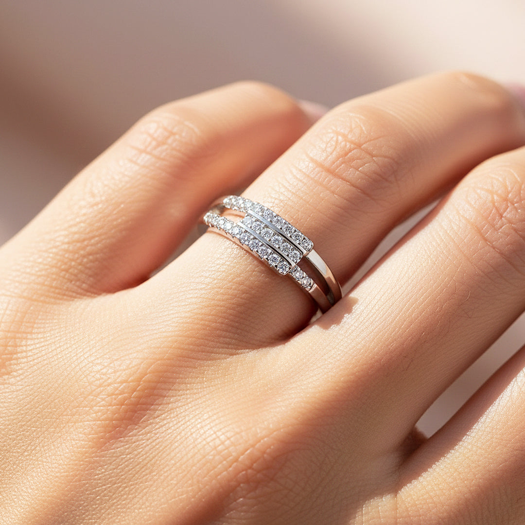 Triple Row Intertwined Band | Moissanite | 925 Sterling Silver | Prm7167 - Ring | Singapore Jewellery, Wedding Rings & Gifts | Same Day Delivery | Tiara.com.sg