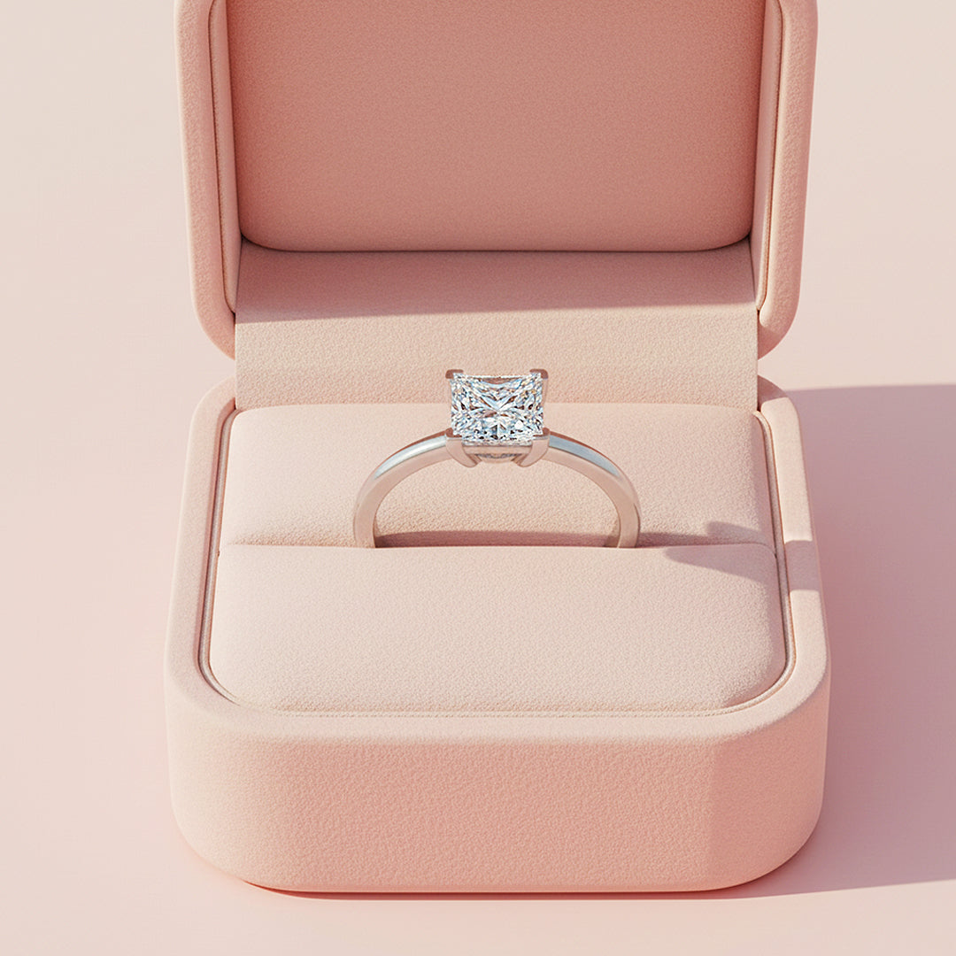 Princess Cut Solitaire Ring | Moissanite | 925 Sterling Silver | Prm7168 - Ring | Singapore Jewellery, Wedding Rings &amp; Gifts | Same Day Delivery | Tiara.com.sg