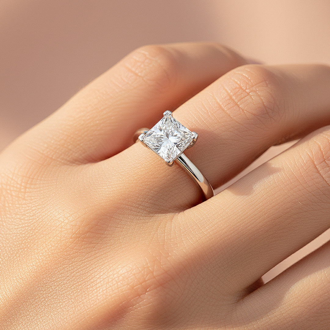 Princess Cut Solitaire Ring | Moissanite | 925 Sterling Silver | Prm7168 - Ring | Singapore Jewellery, Wedding Rings &amp; Gifts | Same Day Delivery | Tiara.com.sg