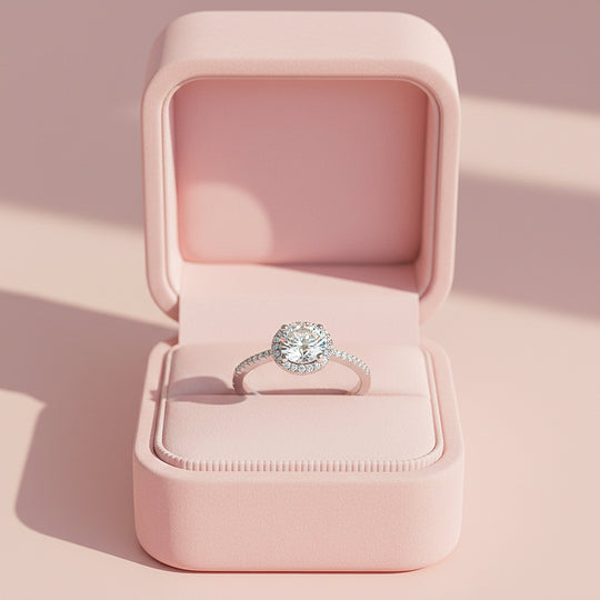 Round Classic Halo Solitaire Ring | Moissanite | 925 Sterling Silver | Prm7172 - Ring | Singapore Jewellery, Wedding Rings &amp; Gifts | Same Day Delivery | Tiara.com.sg
