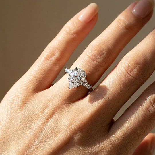 Pear Cut Three-Stone Women Ring | 925 Sterling Silver | PRM7179