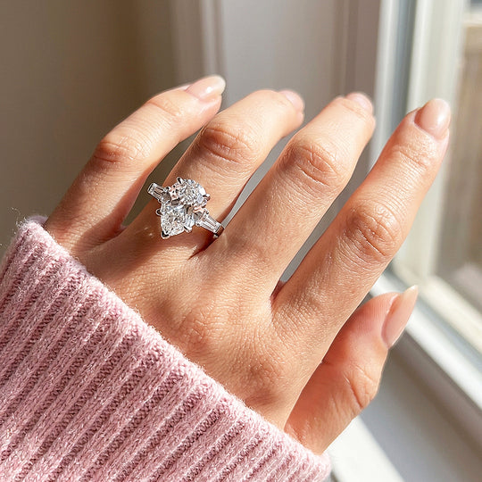 Pear Cut Three-Stone Women Ring | 925 Sterling Silver | PRM7179