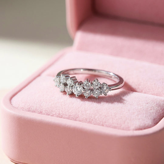 Celestial Cluster Moissanite Band Ring | 925 Sterling Silver | PRM7187