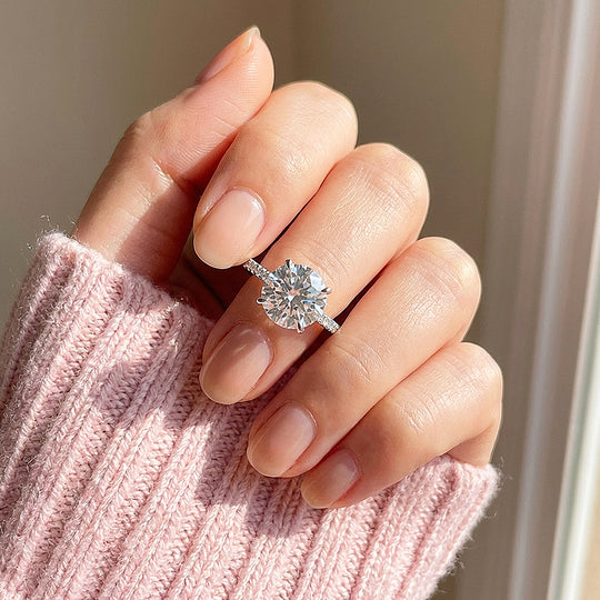 5 Carat Moissanite Engagement Ring | 925 Sterling Silver | PRM7193