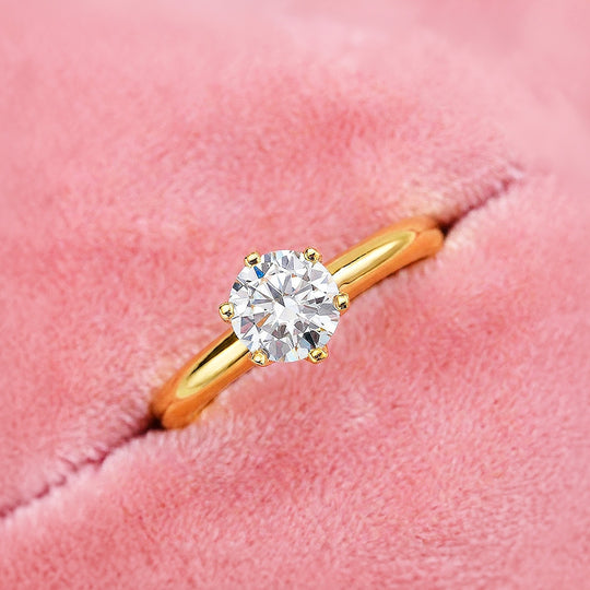 Moissanite Solitaire Engagement Ring | 925 Sterling Silver | PRM7198