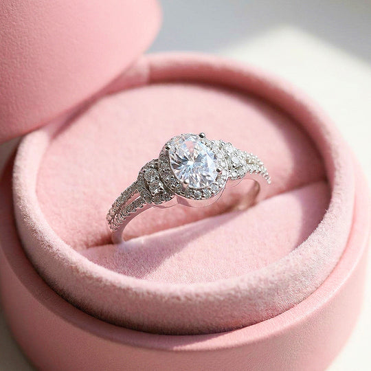 Oval-Halo Engagement Ring | 925 Silver | PRM7203