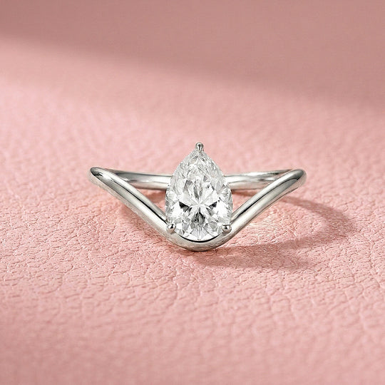 Pear-Cut Chevron Women Ring | 925 Silver | PRM7205
