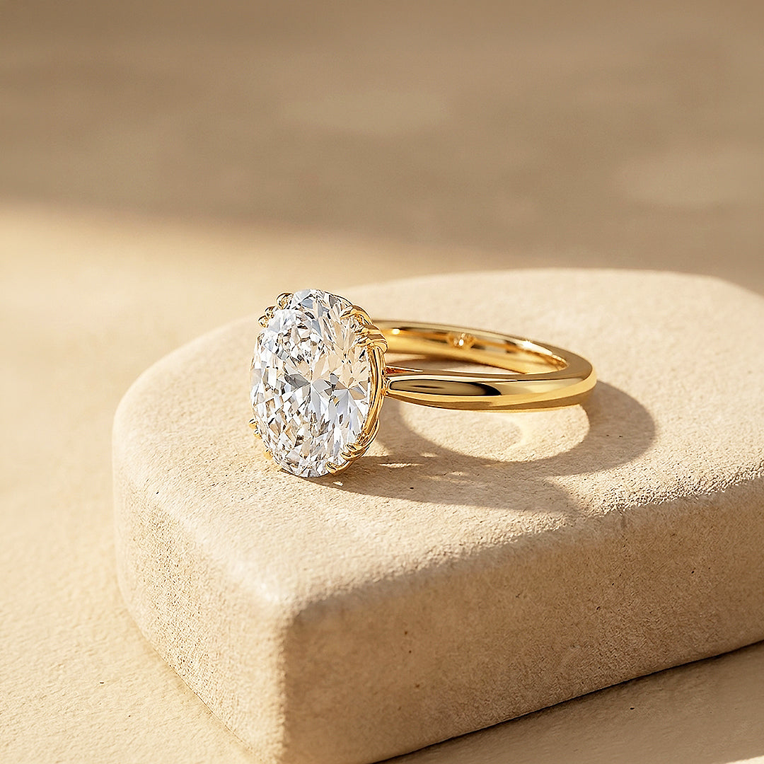 6 Carat Oval Moissanite Solitaire Ring | 925 Sterling Silver | PRM7234