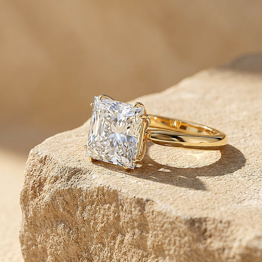 4 Carat Princess-Cut Moissanite Solitaire Ring | 925 Sterling Silver | PRM7235