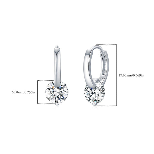 Solitaire Tension Set Huggie Earrings | Moissanite | 925 Sterling Silver | Prm8103 - Earrings | Singapore Jewellery, Wedding Rings &amp; Gifts | Same Day Delivery | Tiara.com.sg