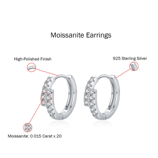 Pavé Tapered Cluster Huggie Earrings | Moissanite | 925 Sterling Silver | Prm8106 - Earrings | Singapore Jewellery, Wedding Rings &amp; Gifts | Same Day Delivery | Tiara.com.sg