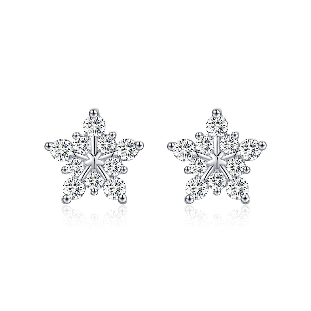 Celestial Starburst Stud Earrings | Moissanite | 925 Sterling Silver | Prm8107 - Earrings | Singapore Jewellery, Wedding Rings &amp; Gifts | Same Day Delivery | Tiara.com.sg
