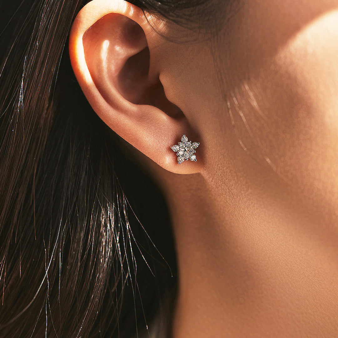 Celestial Starburst Stud Earrings | Moissanite | 925 Sterling Silver | Prm8107 - Earrings | Singapore Jewellery, Wedding Rings &amp; Gifts | Same Day Delivery | Tiara.com.sg