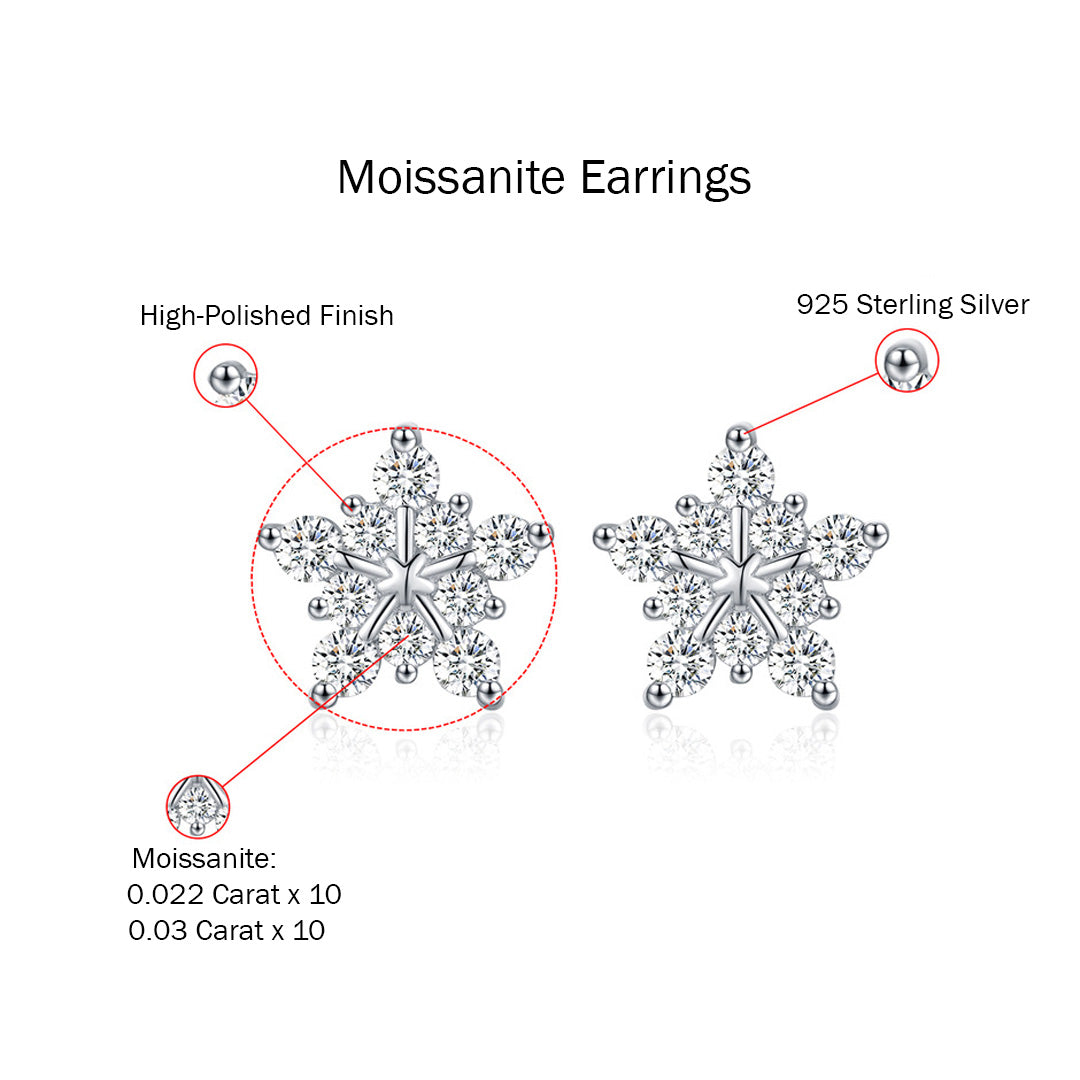 Celestial Starburst Stud Earrings | Moissanite | 925 Sterling Silver | Prm8107 - Earrings | Singapore Jewellery, Wedding Rings &amp; Gifts | Same Day Delivery | Tiara.com.sg