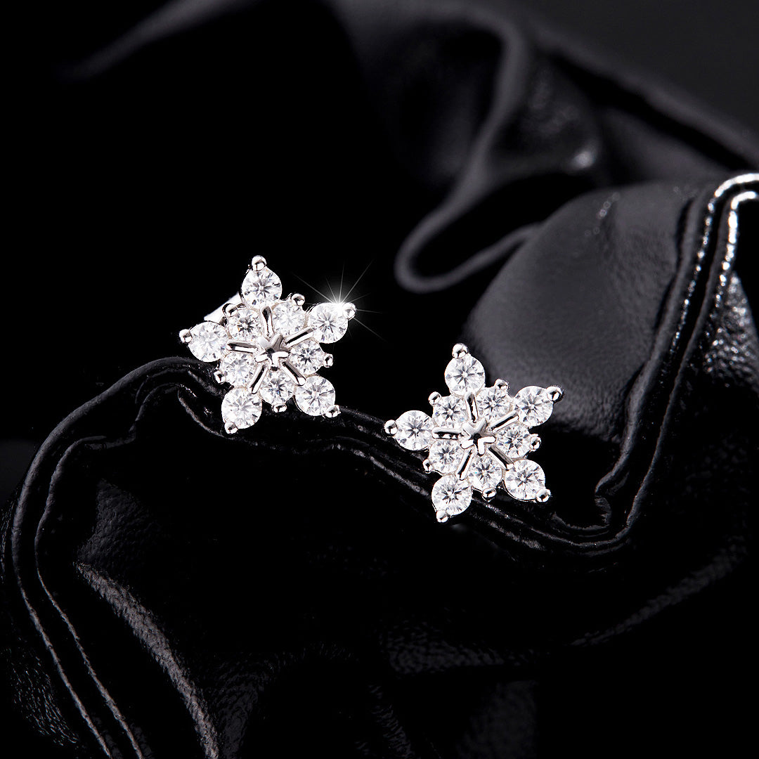Celestial Starburst Stud Earrings | Moissanite | 925 Sterling Silver | Prm8107 - Earrings | Singapore Jewellery, Wedding Rings &amp; Gifts | Same Day Delivery | Tiara.com.sg