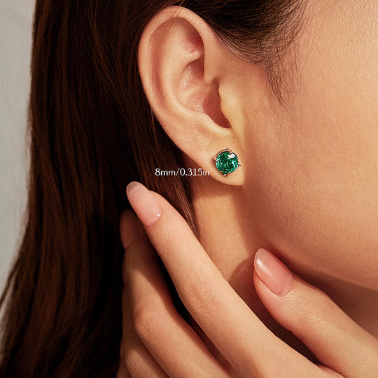 Paraiba Blue-Green Rose Stud Earrings | Diamond Simulant | 925 Sterling Silver | Prm8111 - Earrings | Singapore Jewellery, Wedding Rings &amp; Gifts | Same Day Delivery | Tiara.com.sg