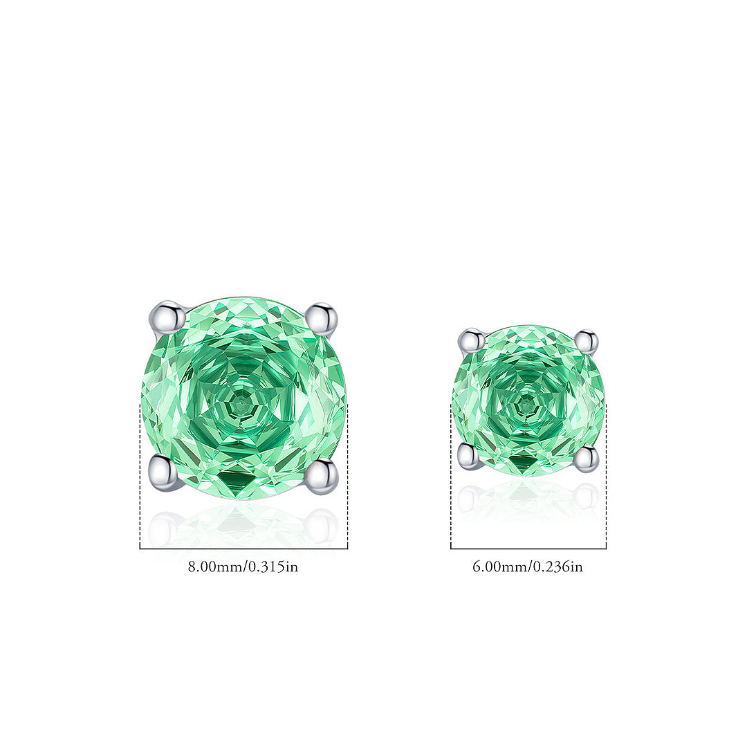 Paraiba Blue-Green Rose Stud Earrings | Diamond Simulant | 925 Sterling Silver | Prm8111 - Earrings | Singapore Jewellery, Wedding Rings &amp; Gifts | Same Day Delivery | Tiara.com.sg
