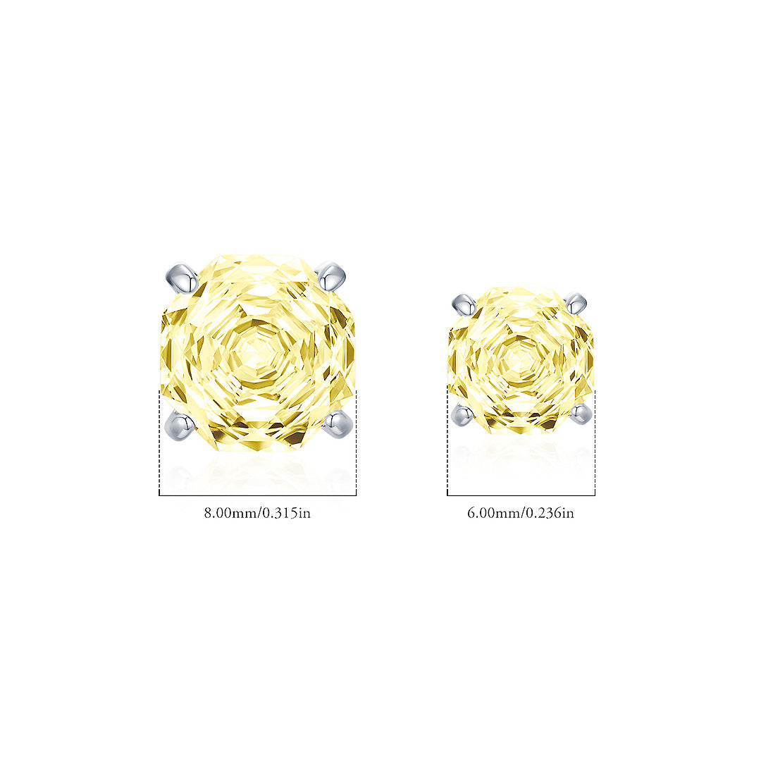 Canary Yellow Rose Stud Earrings | Diamond Simulant | 925 Sterling Silver | Prm8112 - Earrings | Singapore Jewellery, Wedding Rings &amp; Gifts | Same Day Delivery | Tiara.com.sg