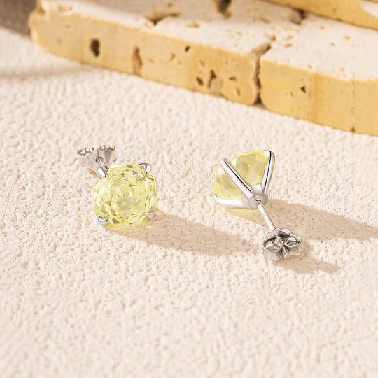 Canary Yellow Rose Stud Earrings | Diamond Simulant | 925 Sterling Silver | Prm8112 - Earrings | Singapore Jewellery, Wedding Rings &amp; Gifts | Same Day Delivery | Tiara.com.sg