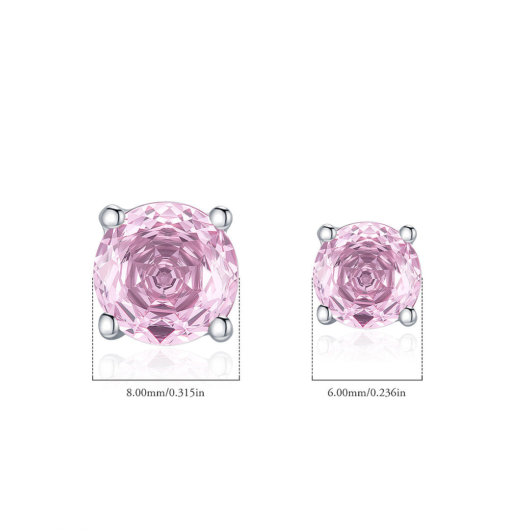 Soft Pink Rose Stud Earrings | Diamond Simulant | 925 Sterling Silver | Prm8113 - Earrings | Singapore Jewellery, Wedding Rings &amp; Gifts | Same Day Delivery | Tiara.com.sg