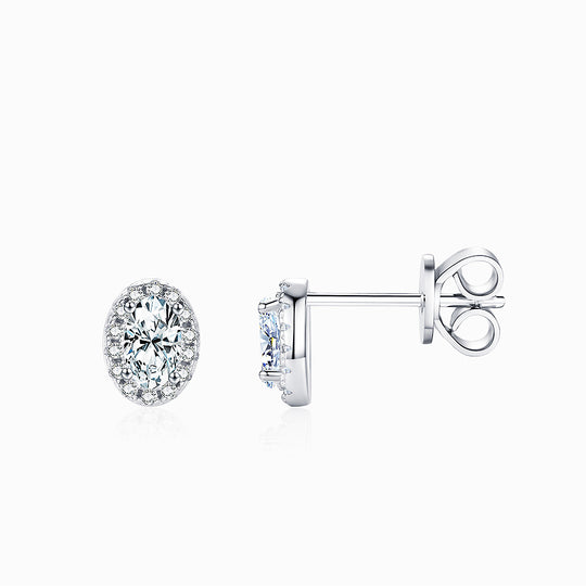 Classic Halo Stud Earrings | Diamond Simulant | 925 Sterling Silver | Prm8114 - Earrings | Singapore Jewellery, Wedding Rings &amp; Gifts | Same Day Delivery | Tiara.com.sg