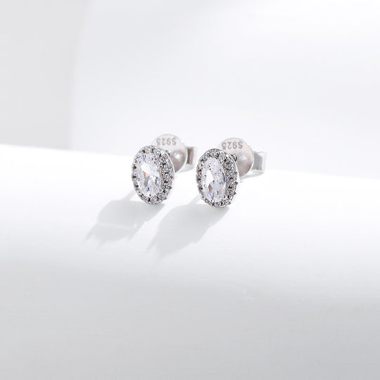 Classic Halo Stud Earrings | Diamond Simulant | 925 Sterling Silver | Prm8114 - Earrings | Singapore Jewellery, Wedding Rings &amp; Gifts | Same Day Delivery | Tiara.com.sg