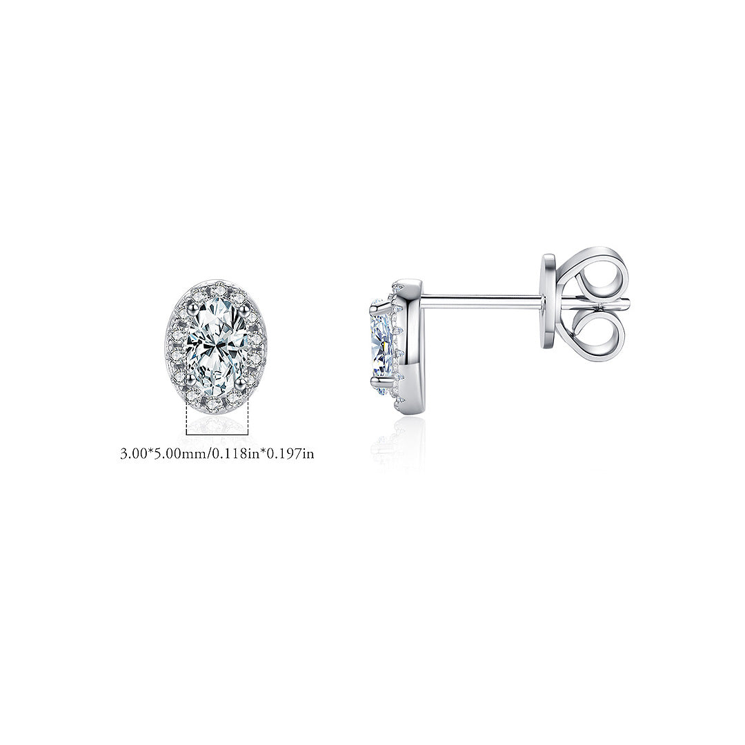 Classic Halo Stud Earrings | Diamond Simulant | 925 Sterling Silver | Prm8114 - Earrings | Singapore Jewellery, Wedding Rings &amp; Gifts | Same Day Delivery | Tiara.com.sg
