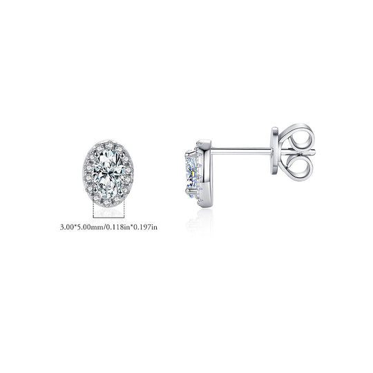 Classic Halo Stud Earrings | Diamond Simulant | 925 Sterling Silver | Prm8114 - Earrings | Singapore Jewellery, Wedding Rings &amp; Gifts | Same Day Delivery | Tiara.com.sg