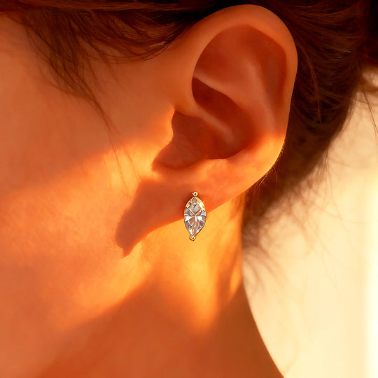 Marquise Solitaire Stud Earrings | Moissanite | 925 Sterling Silver | Prm8127 - Earrings | Singapore Jewellery, Wedding Rings &amp; Gifts | Same Day Delivery | Tiara.com.sg