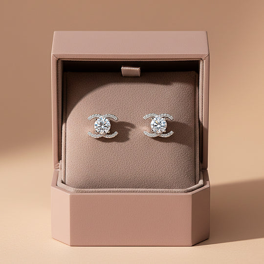 Iconic C-Halo Stud Earrings | Moissanite | 925 Sterling Silver | Prm8147 - Earrings | Singapore Jewellery, Wedding Rings &amp; Gifts | Same Day Delivery | Tiara.com.sg