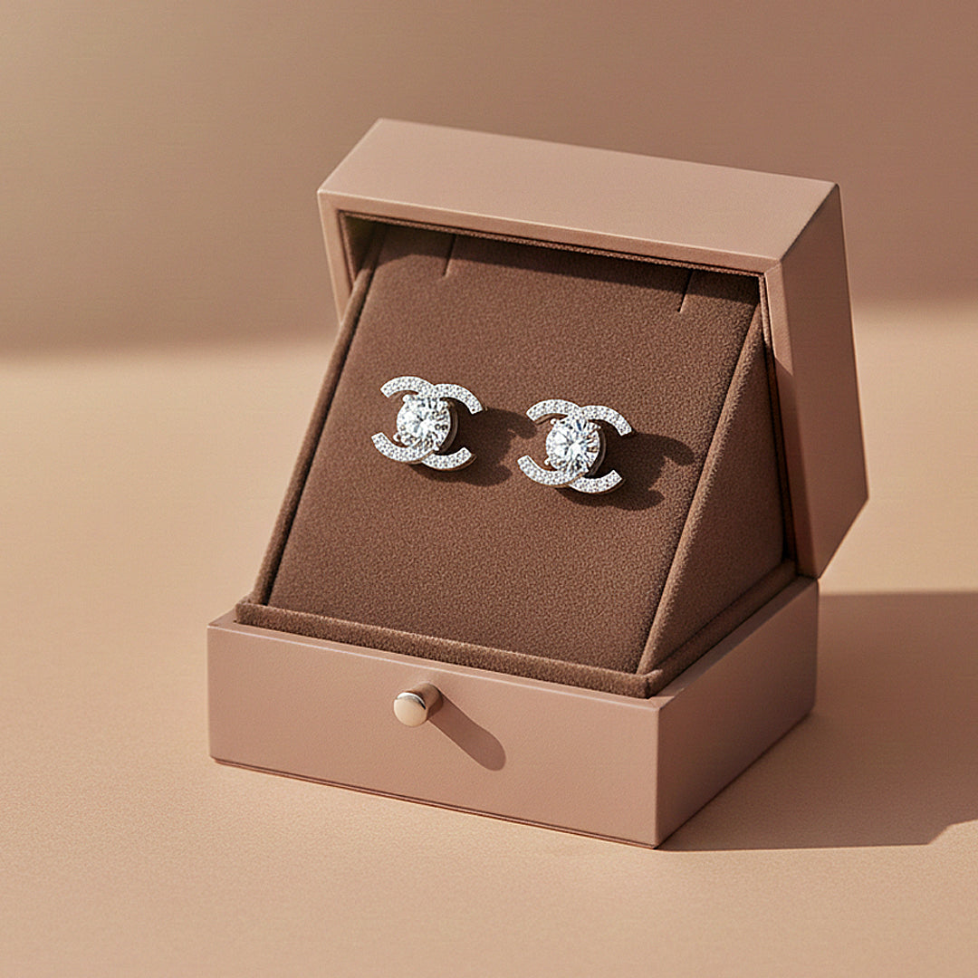 Iconic C-Halo Stud Earrings | Moissanite | 925 Sterling Silver | Prm8147 - Earrings | Singapore Jewellery, Wedding Rings &amp; Gifts | Same Day Delivery | Tiara.com.sg