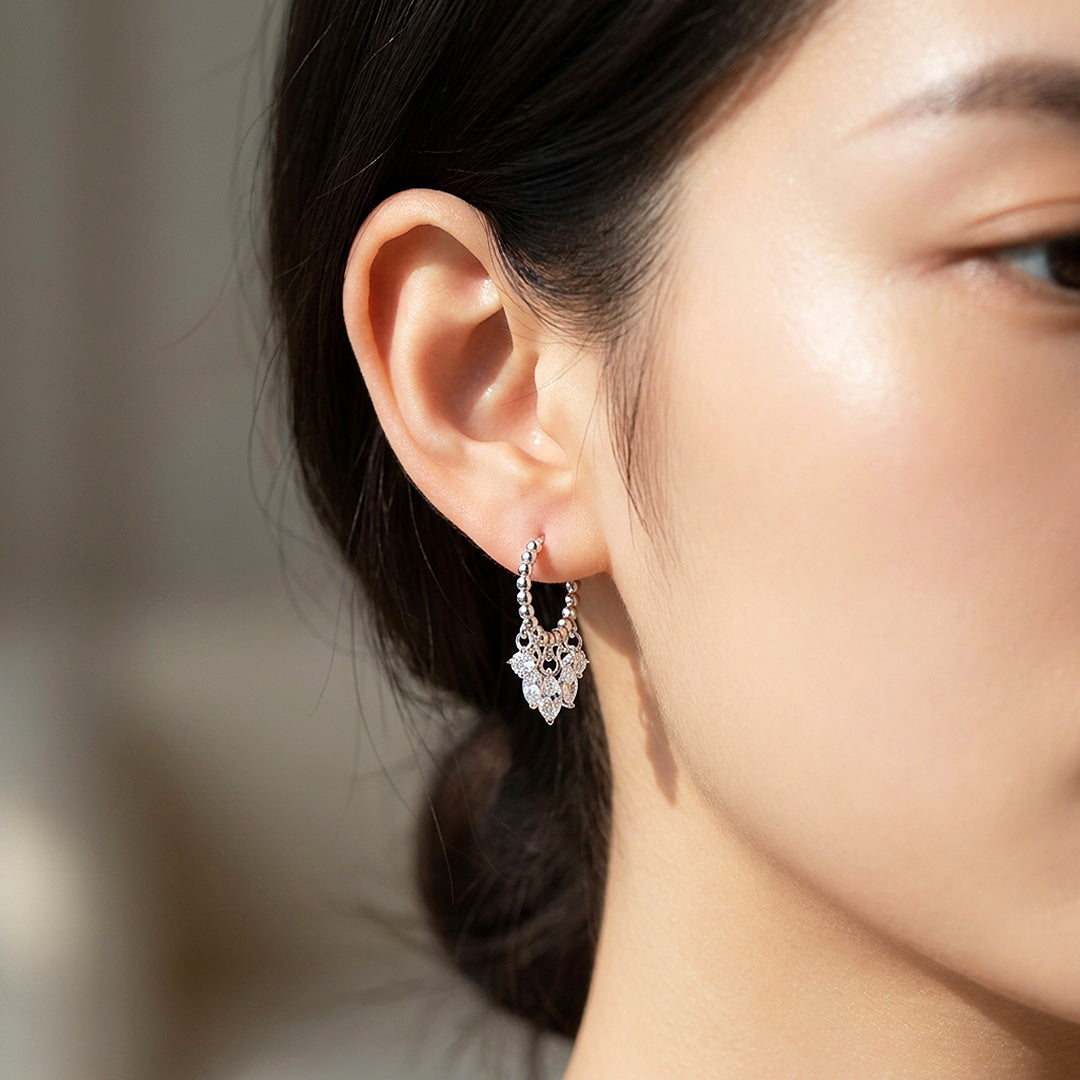 Beaded Chandelier Drop Earrings | 925 Sterling Silver | PRM8177