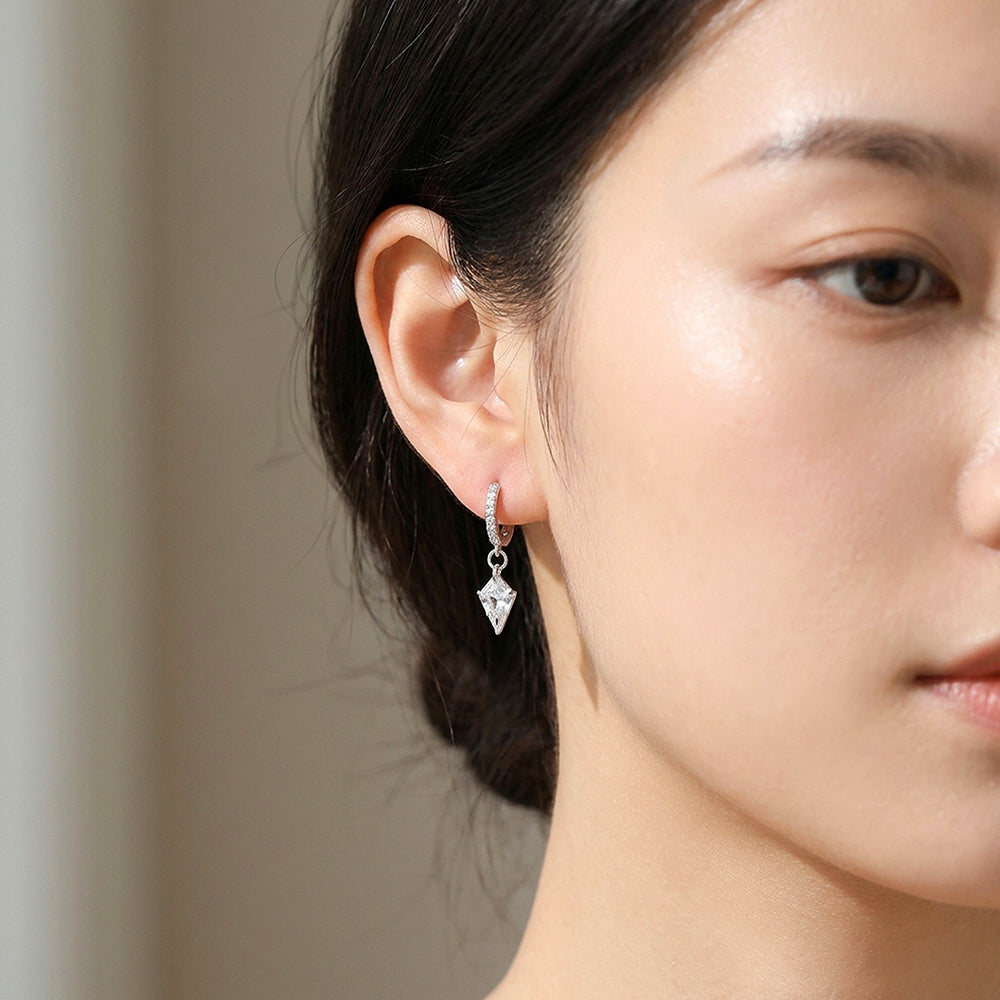 Kite Drop Hoop Earrings | 925 Sterling Silver | PRM8180