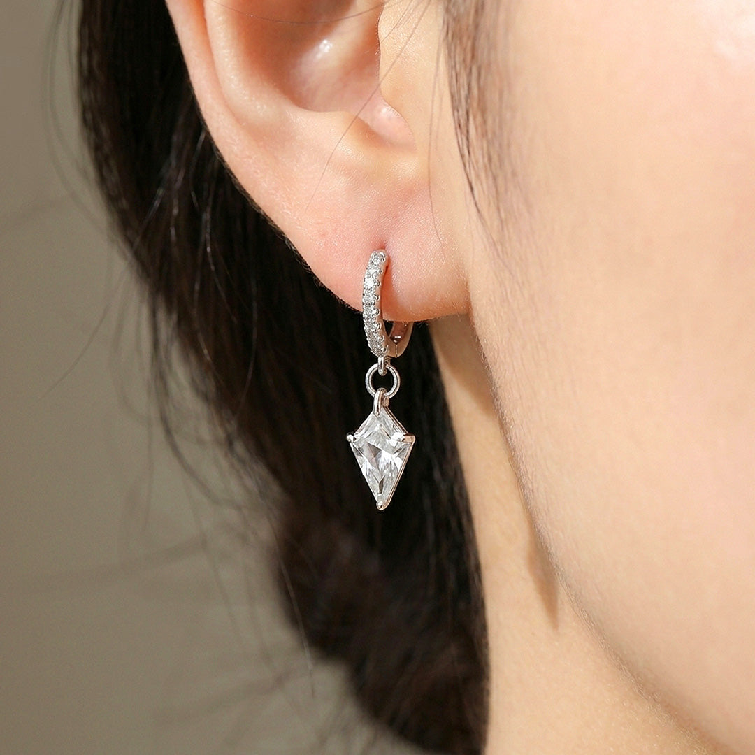 Kite Drop Hoop Earrings | 925 Sterling Silver | PRM8180