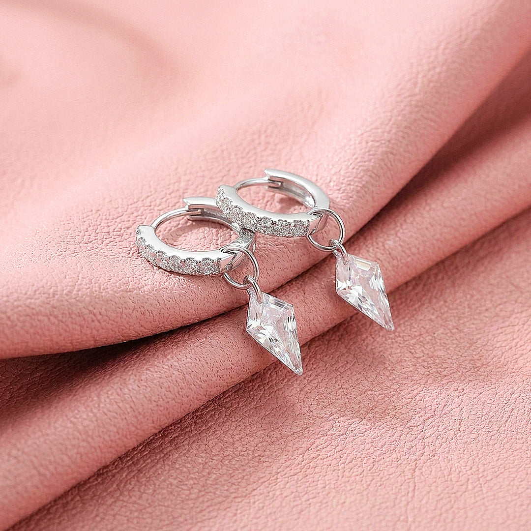 Kite Drop Hoop Earrings | 925 Sterling Silver | PRM8180