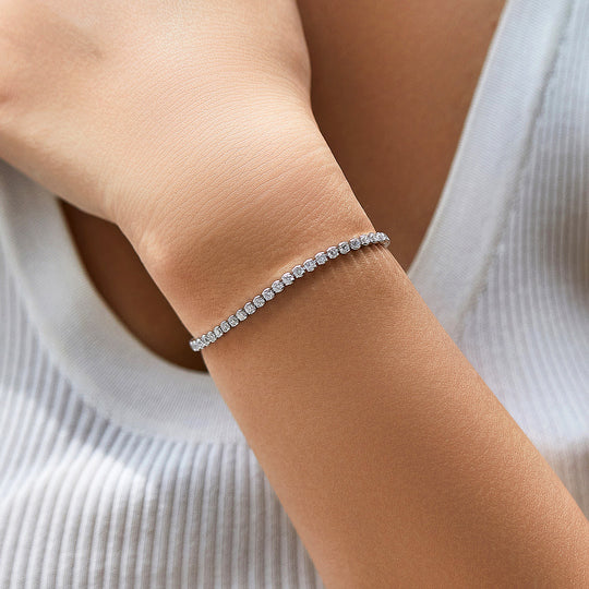 Classic Round Tennis Bracelet | Diamond Simulant | Prm9101 - Bracelets | Singapore Jewellery, Wedding Rings &amp; Gifts | Same Day Delivery | Tiara.com.sg