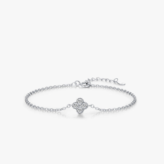 Clover Halo Solitaire Bracelet | Diamond Simulant | Prm9103 - Bracelets | Singapore Jewellery, Wedding Rings &amp; Gifts | Same Day Delivery | Tiara.com.sg