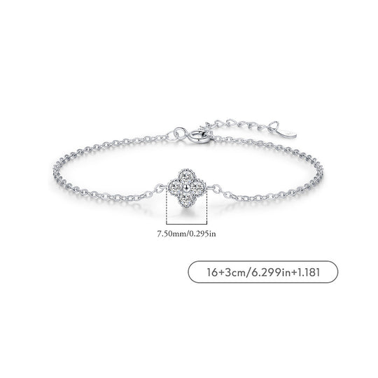 Clover Halo Solitaire Bracelet | Diamond Simulant | Prm9103 - Bracelets | Singapore Jewellery, Wedding Rings &amp; Gifts | Same Day Delivery | Tiara.com.sg