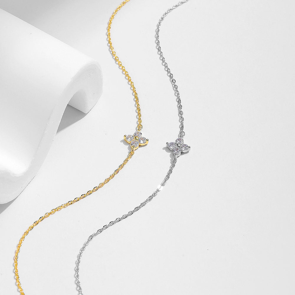 Four-Petal Flower Solitaire Bracelet | Diamond Simulant | Prm9105 - Bracelets | Singapore Jewellery, Wedding Rings & Gifts | Same Day Delivery | Tiara.com.sg