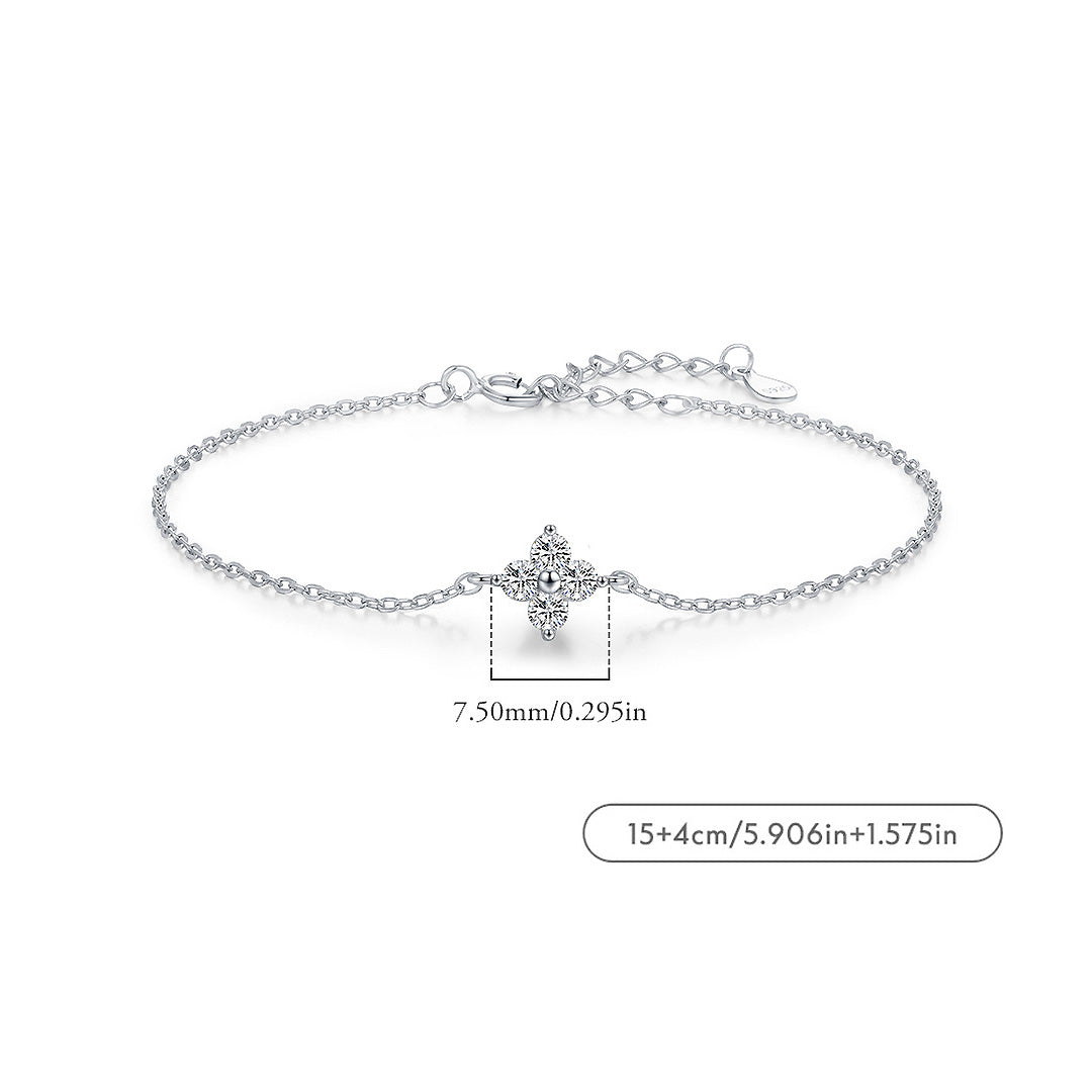Four-Petal Flower Solitaire Bracelet | Diamond Simulant | Prm9105 - Bracelets | Singapore Jewellery, Wedding Rings &amp; Gifts | Same Day Delivery | Tiara.com.sg