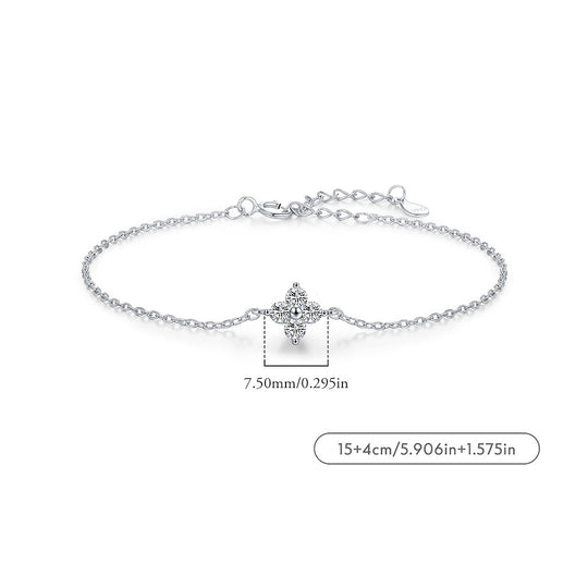 Four-Petal Flower Solitaire Bracelet | Diamond Simulant | Prm9105 - Bracelets | Singapore Jewellery, Wedding Rings &amp; Gifts | Same Day Delivery | Tiara.com.sg