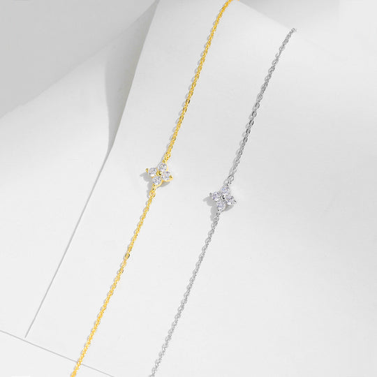 Four-Petal Flower Solitaire Bracelet | Diamond Simulant | Prm9105 - Bracelets | Singapore Jewellery, Wedding Rings &amp; Gifts | Same Day Delivery | Tiara.com.sg
