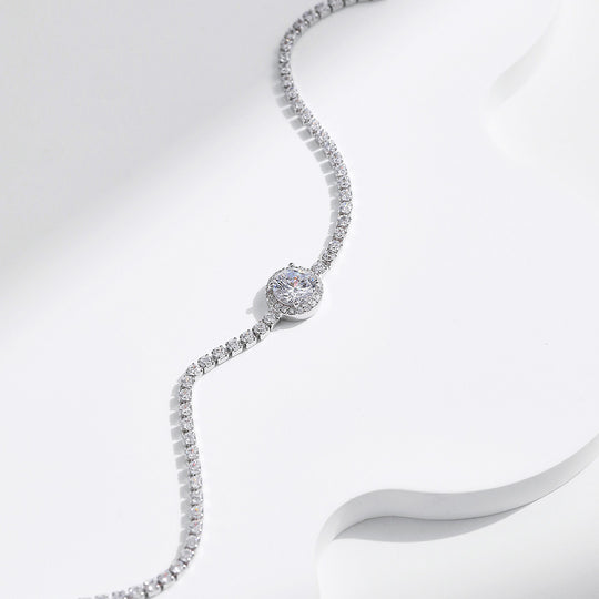 Halo Tennis Link Bracelet | Diamond Simulant | Prm9106 - Bracelets | Singapore Jewellery, Wedding Rings &amp; Gifts | Same Day Delivery | Tiara.com.sg