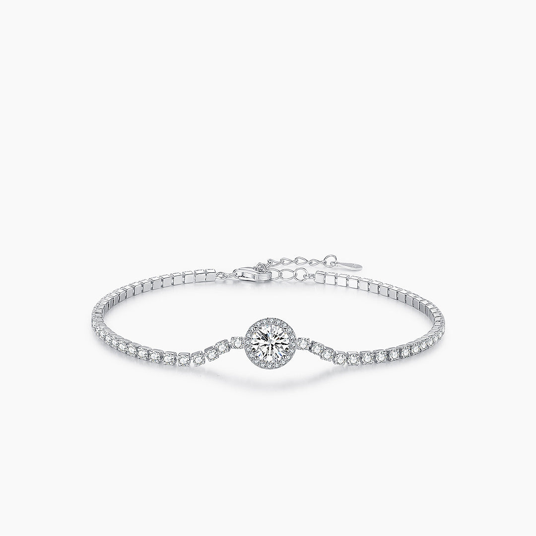 Halo Tennis Link Bracelet | Diamond Simulant | Prm9106 - Bracelets | Singapore Jewellery, Wedding Rings &amp; Gifts | Same Day Delivery | Tiara.com.sg