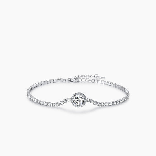 Halo Tennis Link Bracelet | Diamond Simulant | Prm9106 - Bracelets | Singapore Jewellery, Wedding Rings &amp; Gifts | Same Day Delivery | Tiara.com.sg