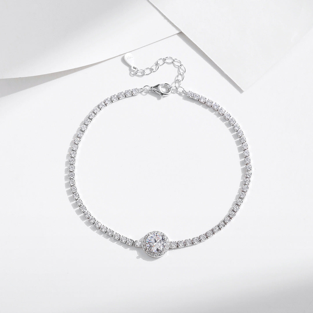 Halo Tennis Link Bracelet | Diamond Simulant | Prm9106 - Bracelets | Singapore Jewellery, Wedding Rings &amp; Gifts | Same Day Delivery | Tiara.com.sg