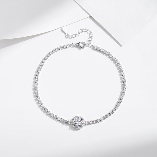 Halo Tennis Link Bracelet | Diamond Simulant | Prm9106 - Bracelets | Singapore Jewellery, Wedding Rings &amp; Gifts | Same Day Delivery | Tiara.com.sg