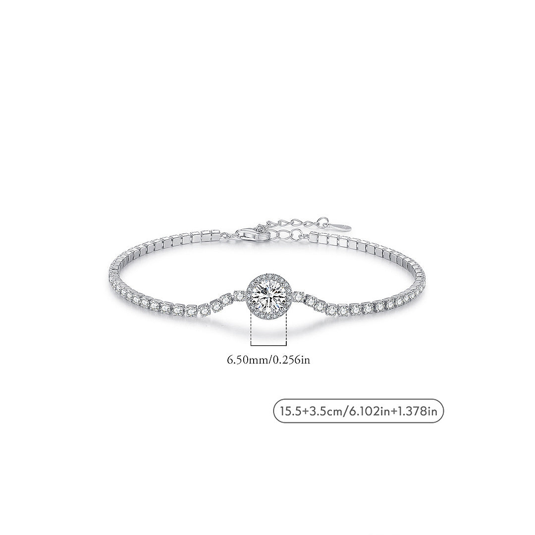 Halo Tennis Link Bracelet | Diamond Simulant | Prm9106 - Bracelets | Singapore Jewellery, Wedding Rings &amp; Gifts | Same Day Delivery | Tiara.com.sg