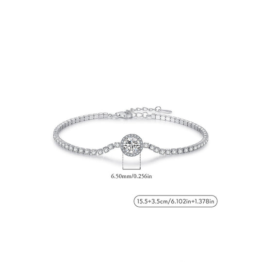 Halo Tennis Link Bracelet | Diamond Simulant | Prm9106 - Bracelets | Singapore Jewellery, Wedding Rings &amp; Gifts | Same Day Delivery | Tiara.com.sg